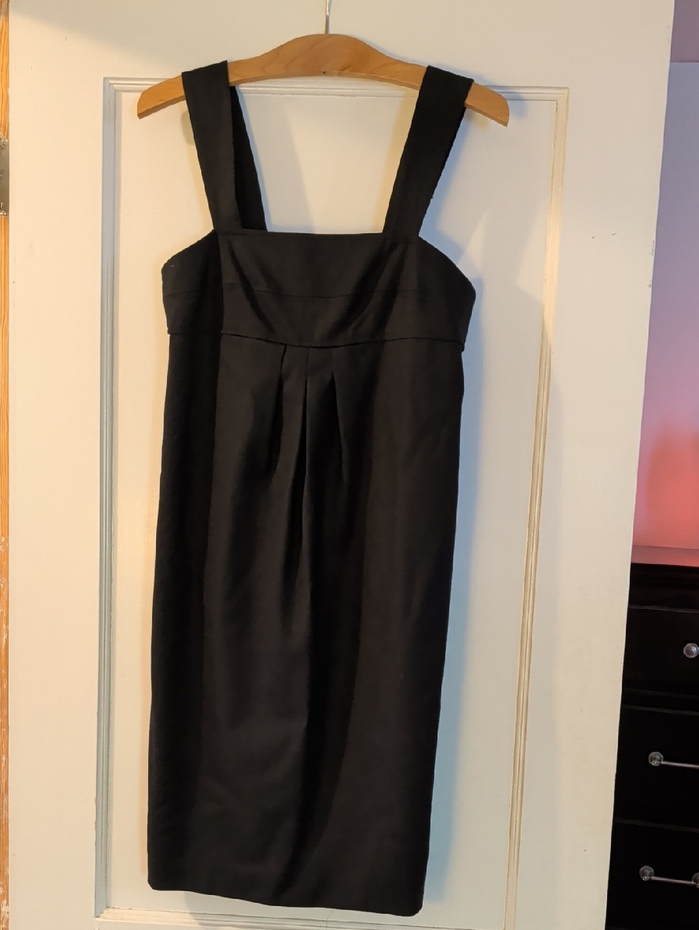 Vince Black Square-Neck Midi Sheath Dress, Sz 4